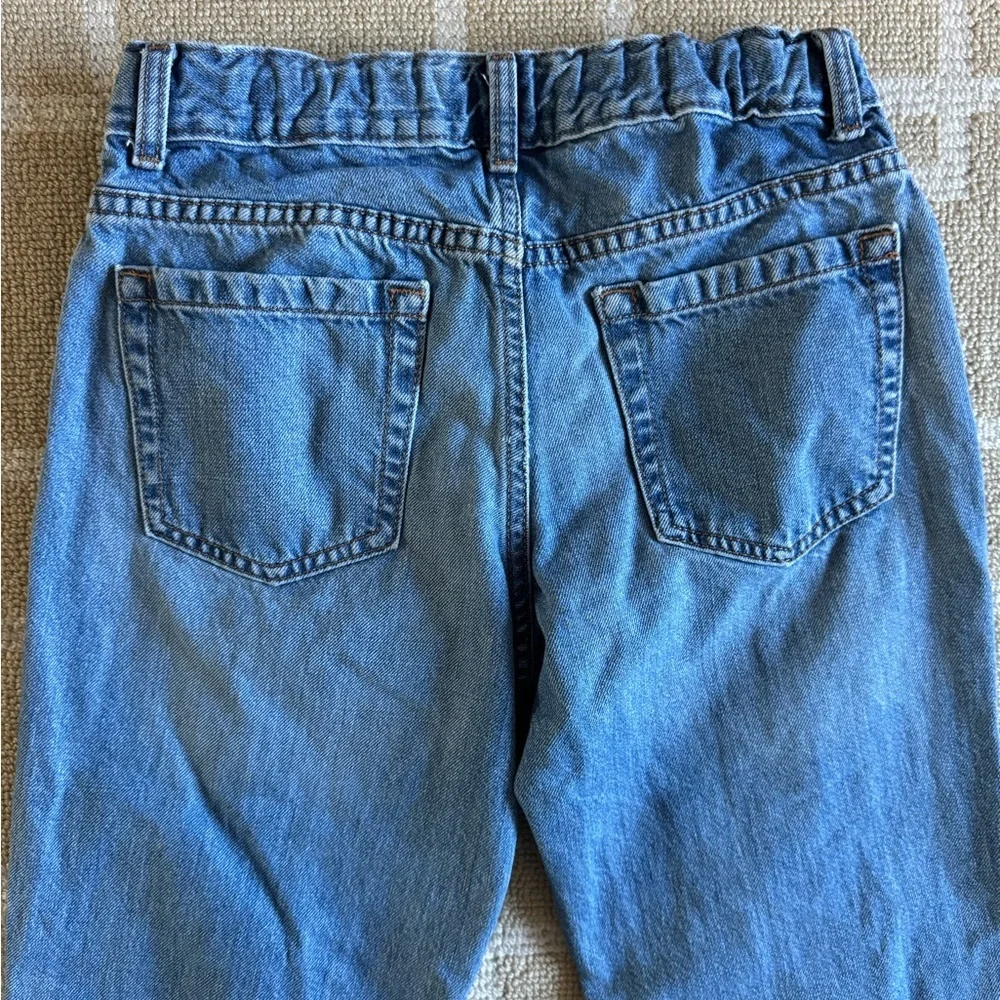 Old Navy Loose Fit Straight Leg Jeans Adjustable Waist Blue Denim Kids Size 12