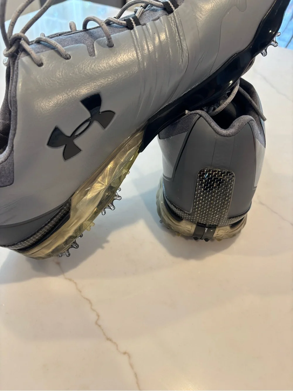 Under Armour UA Match Play Mens Golf Shoes Grey Spiked 3019893-106 Size 14