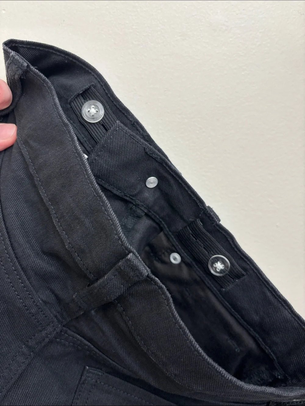 Old Navy Black Button-Front High-Rise Denim Shorts