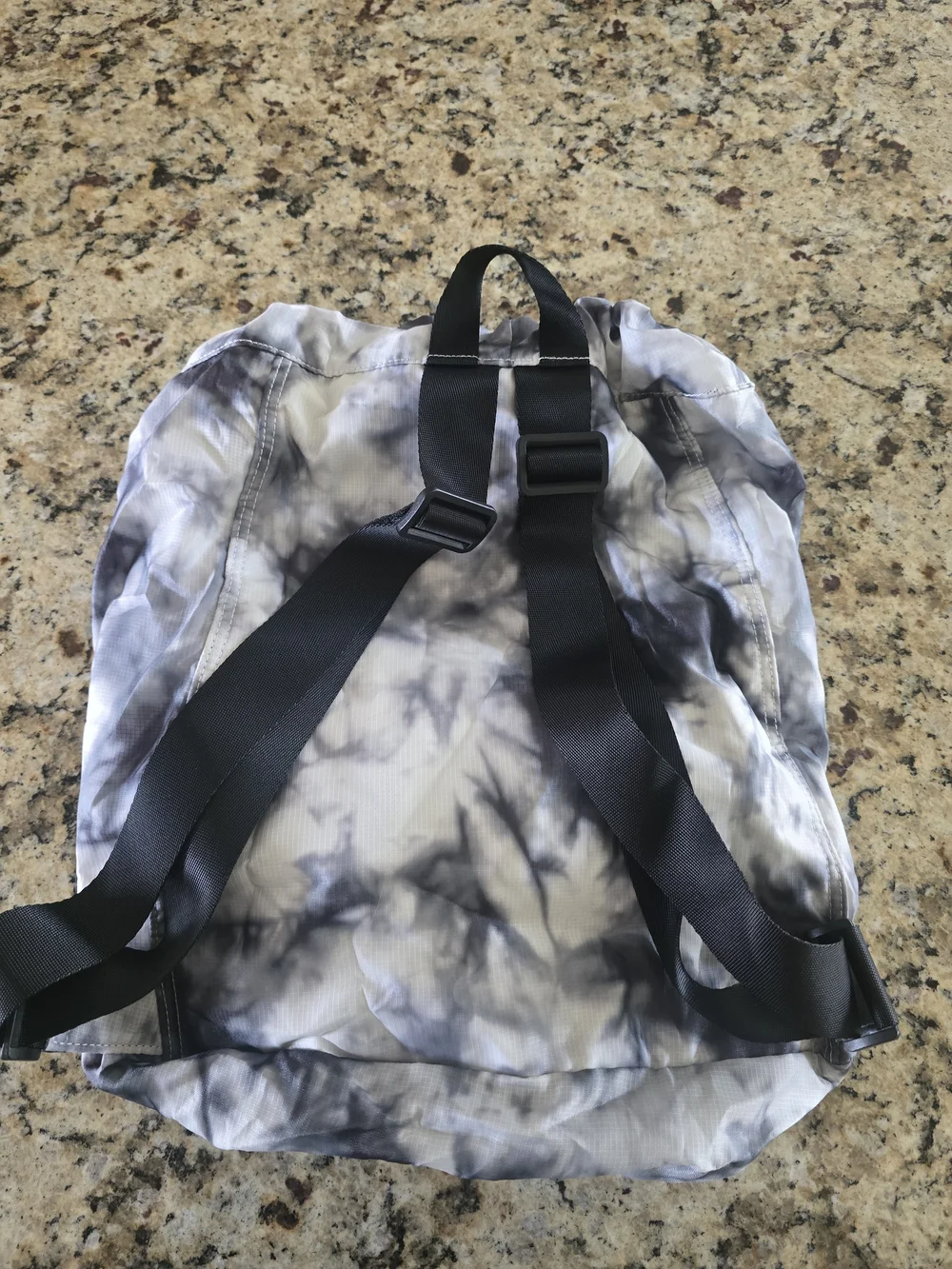 PINK Victoria's Secret Gray and White Tie-Dye Drawstring Backpack Or Fanny Pack
