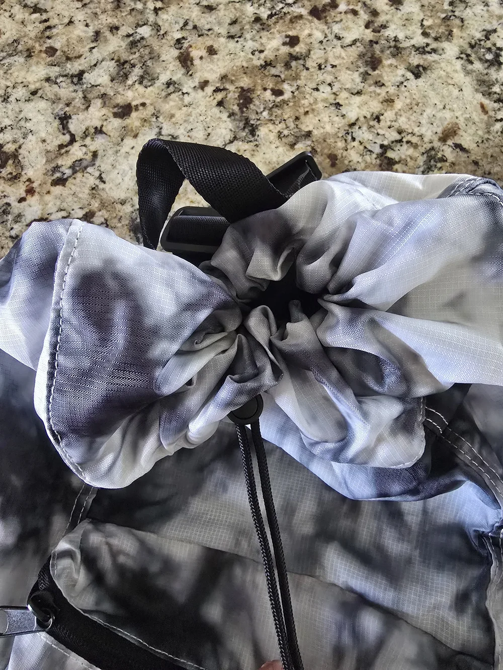 PINK Victoria's Secret Gray and White Tie-Dye Drawstring Backpack Or Fanny Pack
