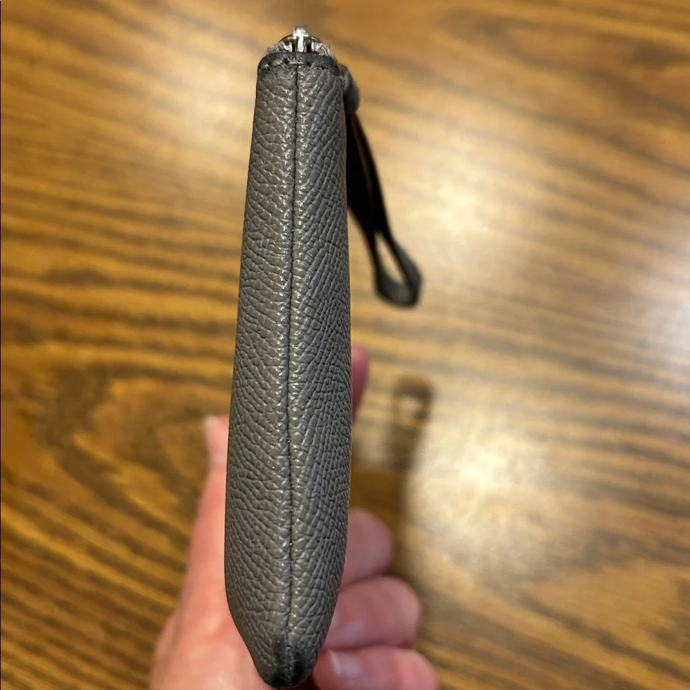 Coach Corner Zip Wristlet Pebble Gray