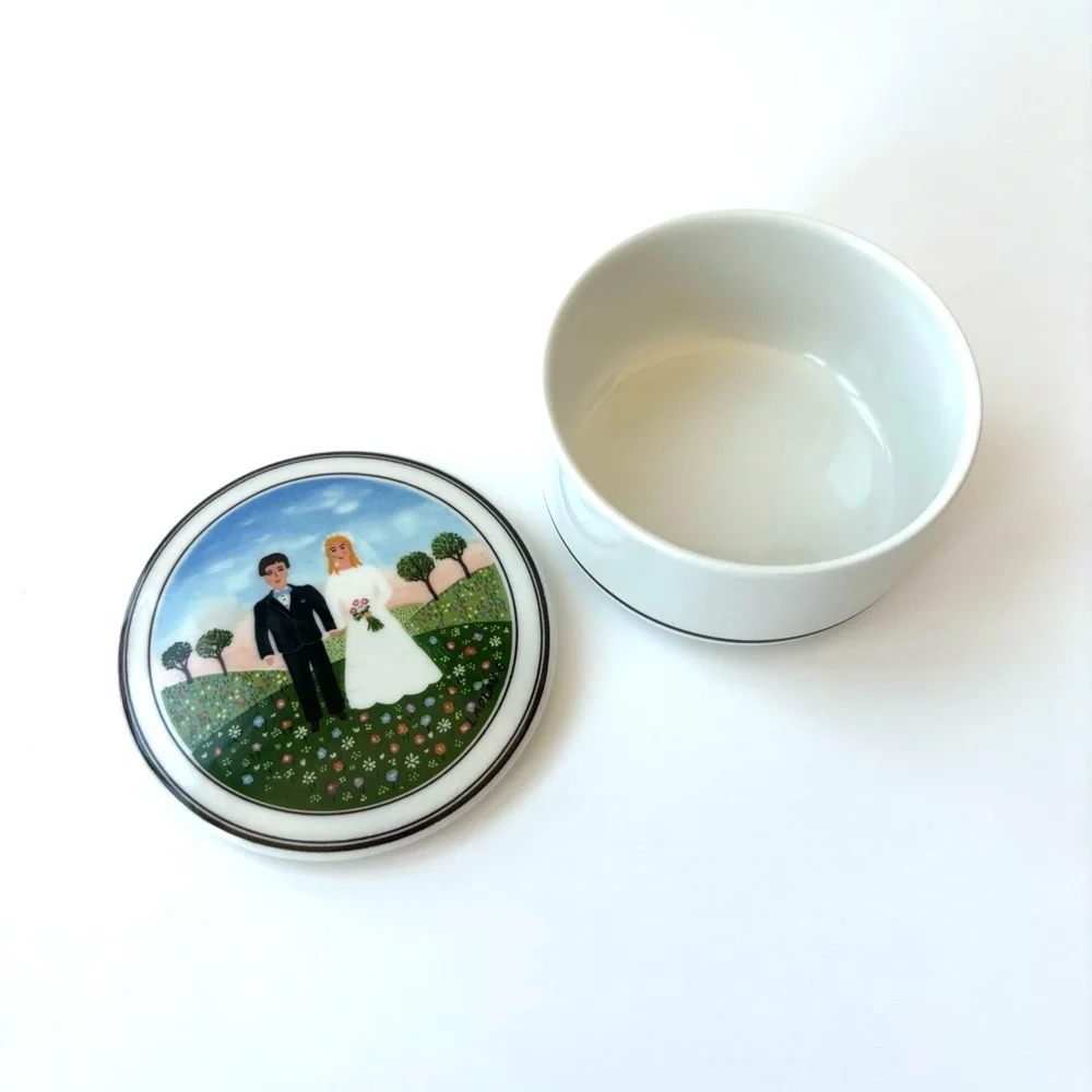 Villeroy & Boch Vintage Naif Porcelain Wedding Ring Dish German Collector Gift 1