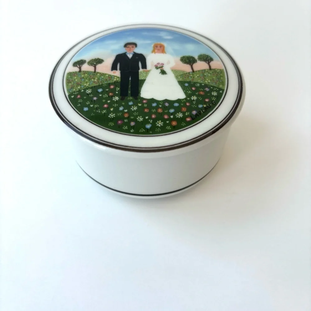 Villeroy & Boch Vintage Naif Porcelain Wedding Ring Dish German Collector Gift 1