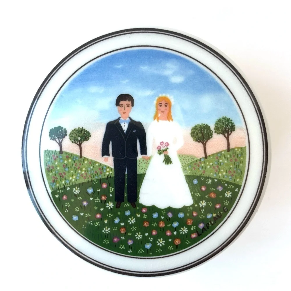 Villeroy & Boch Vintage Naif Porcelain Wedding Ring Dish German Collector Gift 1
