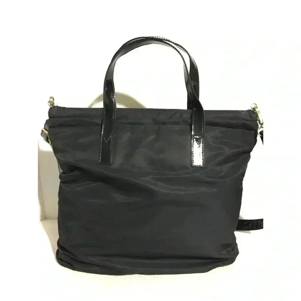 Fendi vintage black nylon satchel handbag