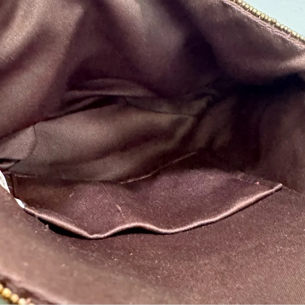 Vintage Walbaeg Beaded Brown Satin Evening Bag Dressy Formal Purse Crossbody‎