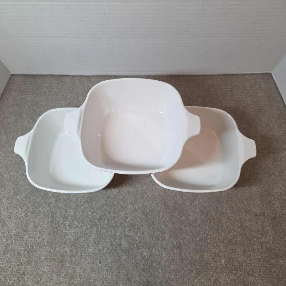VINTAGE Corning WILDFLOWER Set of 3 Petite Pan P-43B Casserole 1 3/4 cup No Lids