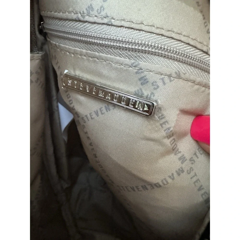 Steve Madden Aurora Quilted Sling Backpack w/ Coin Purse Black