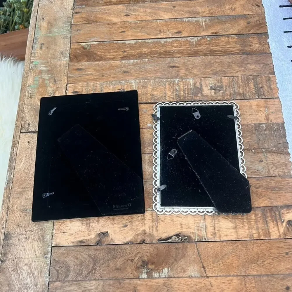 Set Of Two Ornate Silver-Plated Picture Frames 5 x 7