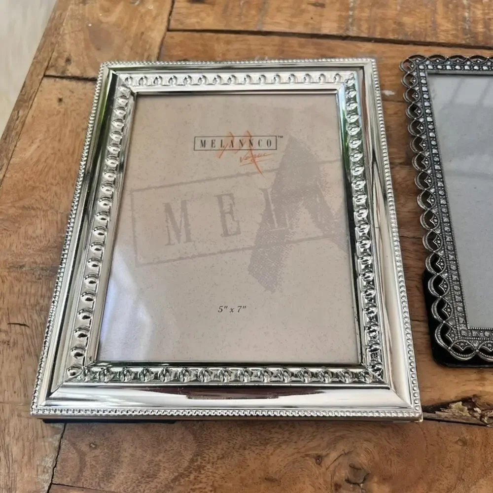 Set Of Two Ornate Silver-Plated Picture Frames 5 x 7