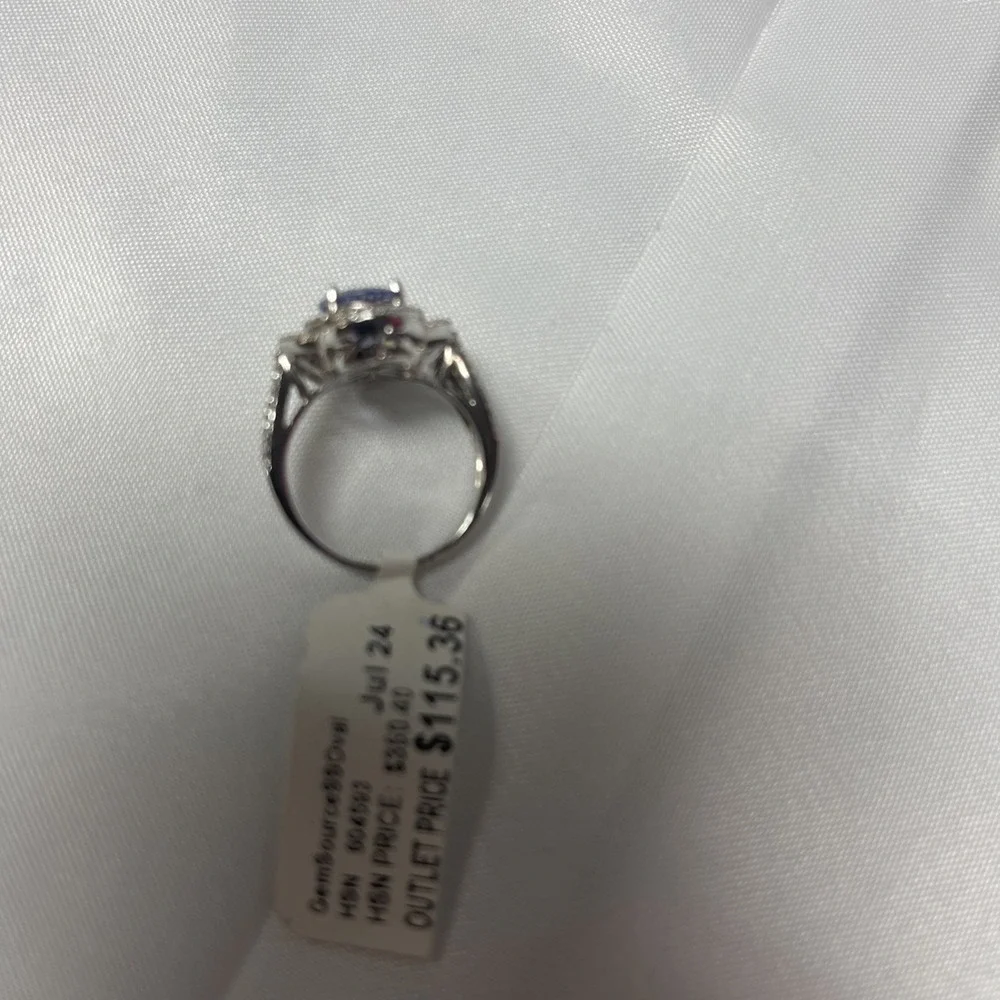 925 Sterling Silver Women's Tanzanite Ring Size 7 New Stunning