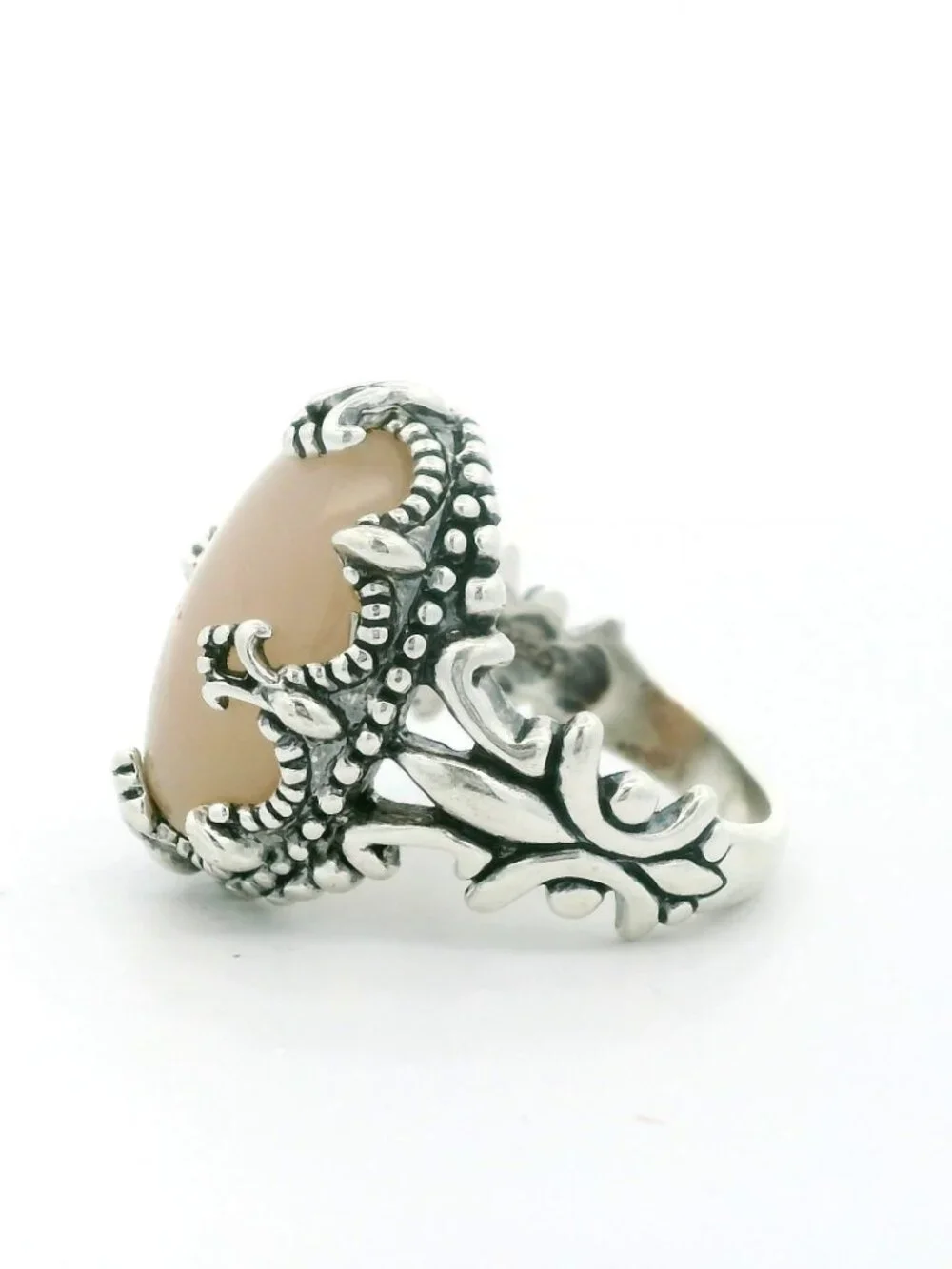 Carolyn Pollack Sterling Pink Stone Cocktail Ring - Size 10