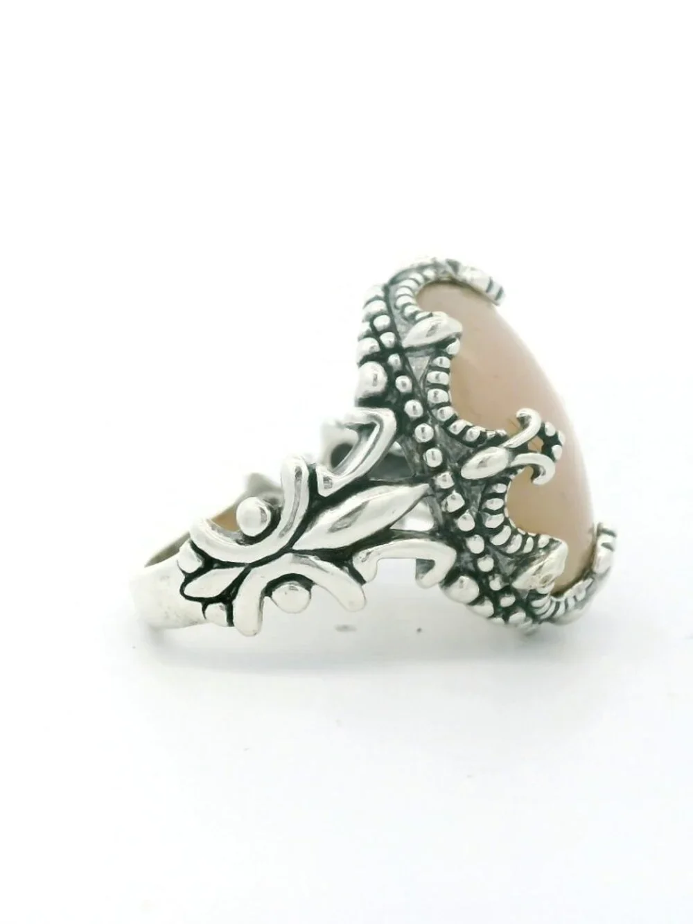 Carolyn Pollack Sterling Pink Stone Cocktail Ring - Size 10