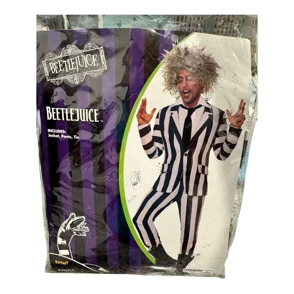 Spirit Halloween‎ BEETLEJUICE Costume Jacket Pants Tie ADULT Small Men