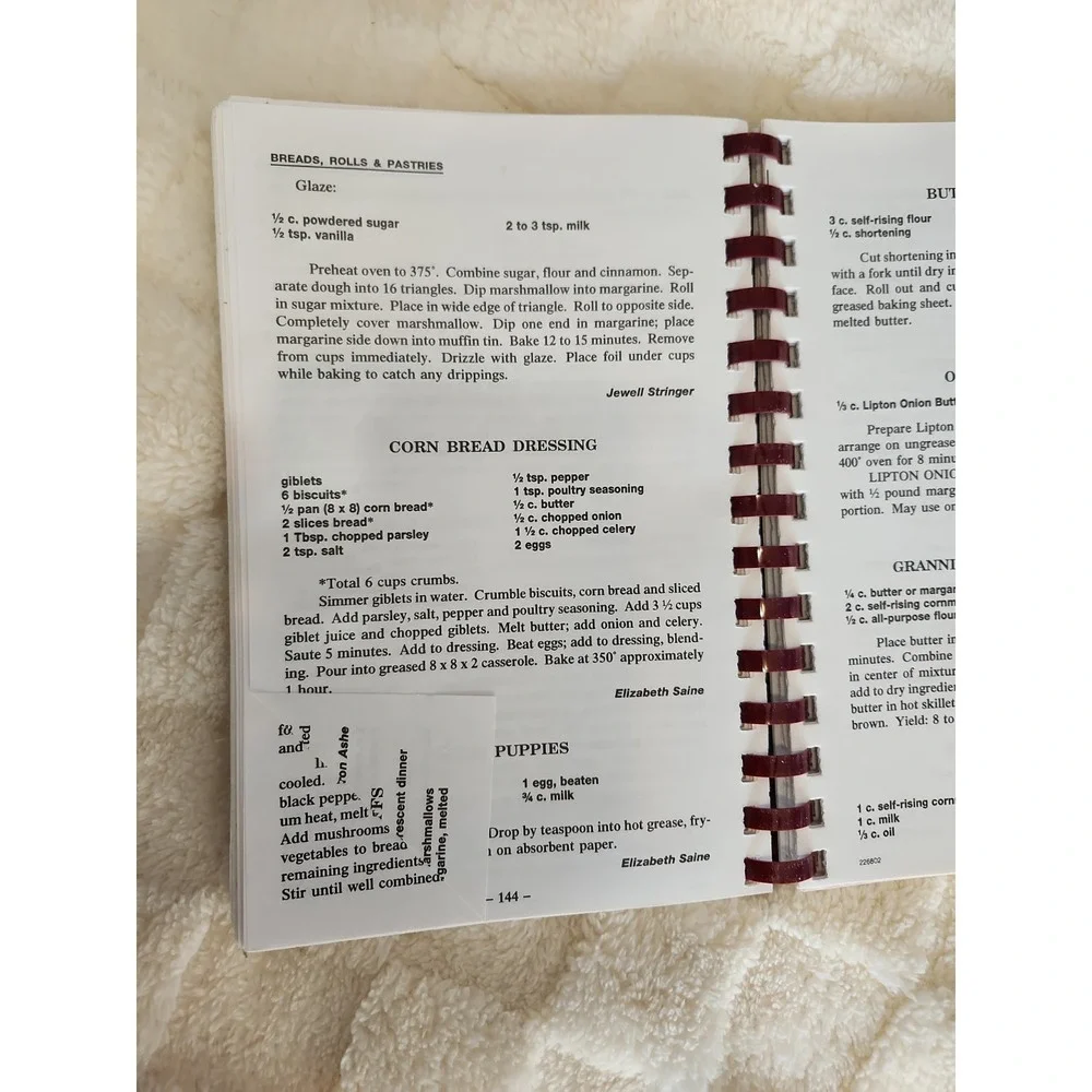 Vtg 90's Solid Rock Baptist Church Cookbook Cleveland GA 1996 Grandma Sourdough