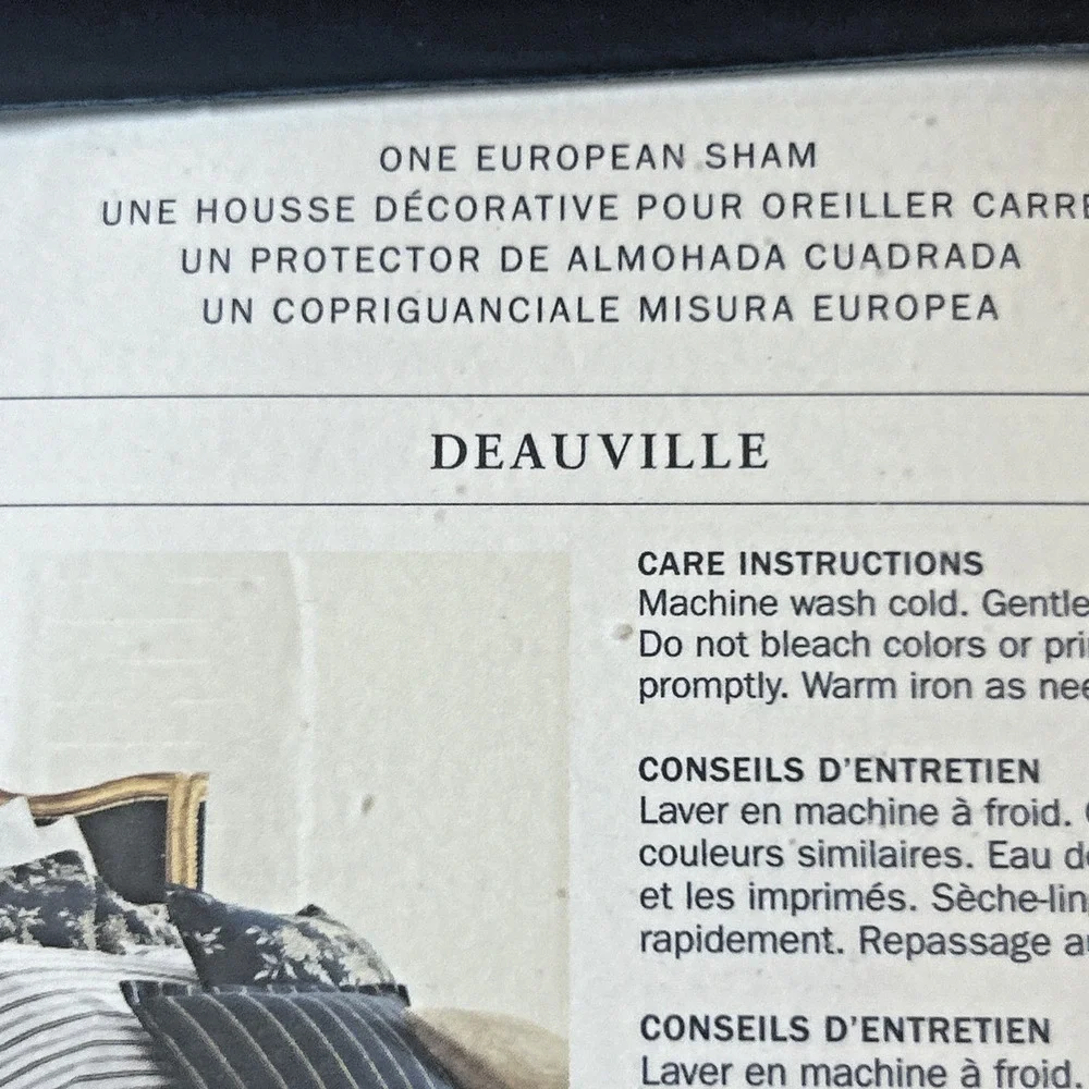 Ralph Lauren Deuville Blossom Euro Shams 2 New in Package Navy Floral