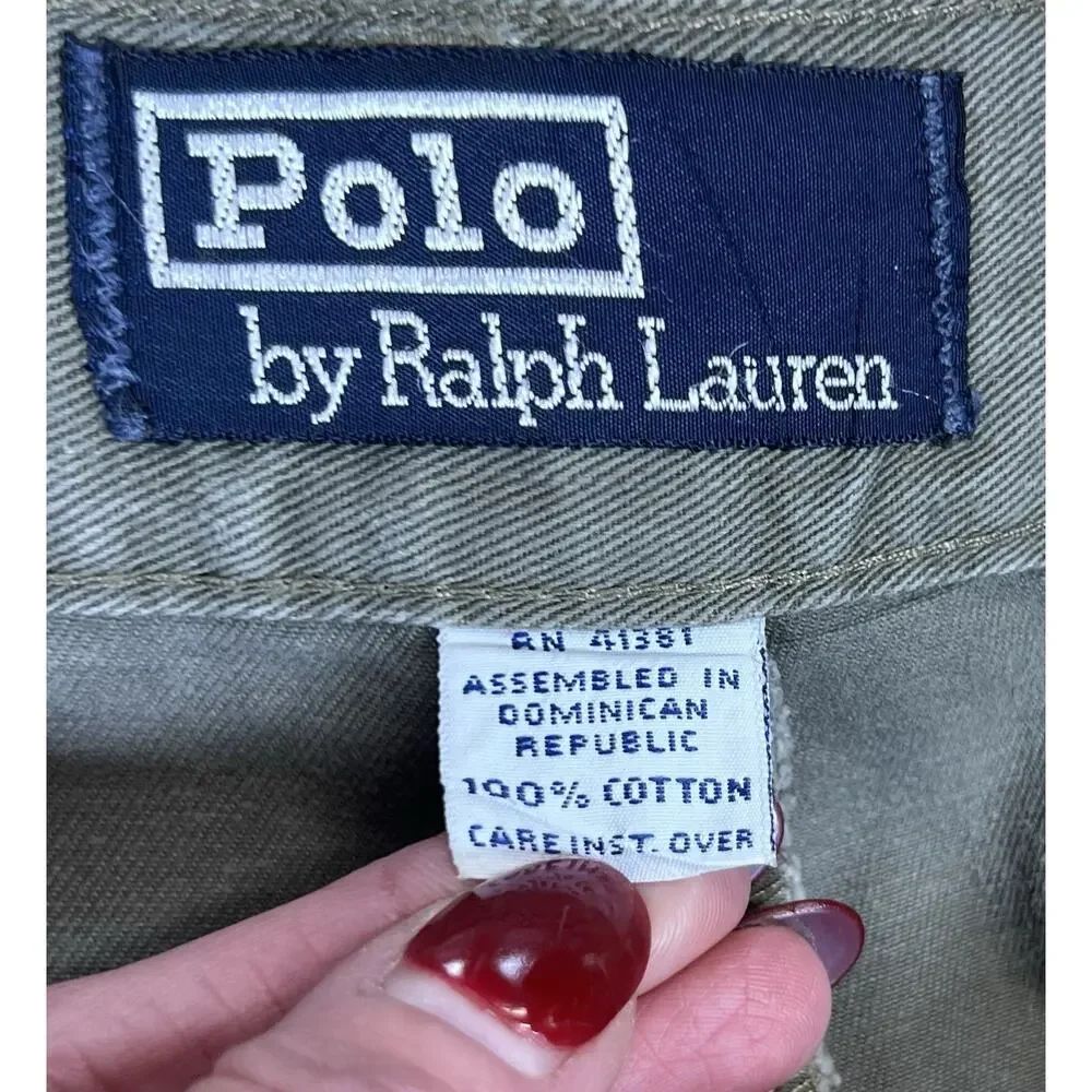 Vintage Polo Ralph Lauren Men’s Classic Cotton Chino Pants Gray Pleated Sz 40/30