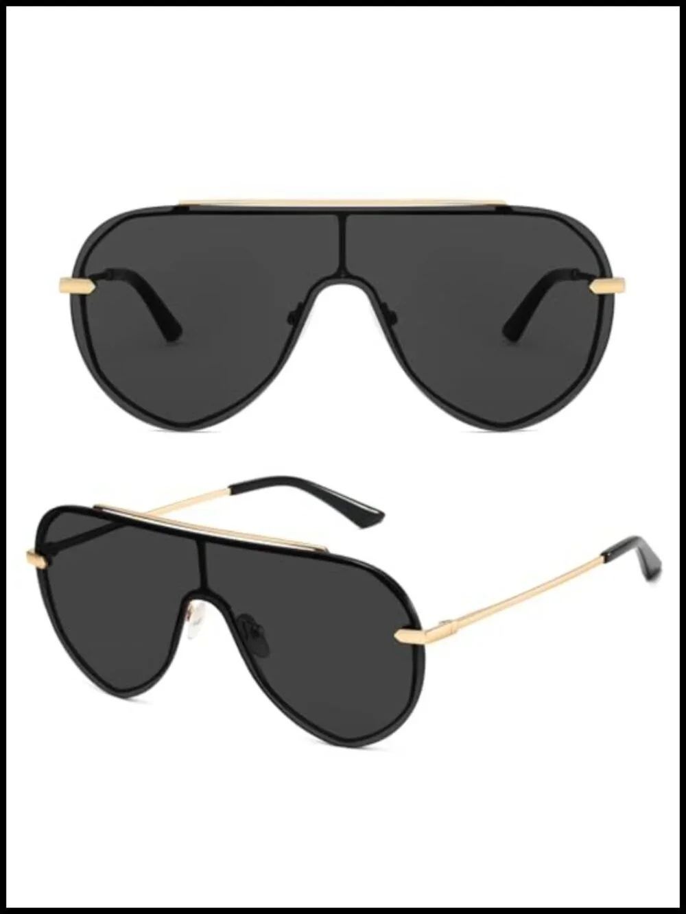 Oversized Aviator Shield Sunglasses UV400 Protection HD Clear Vision
