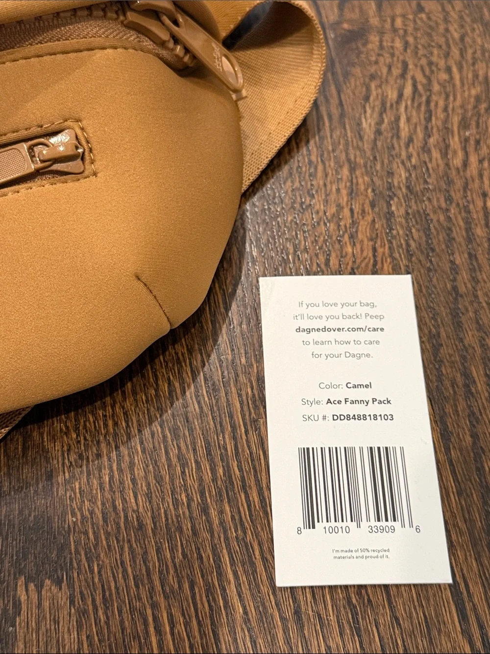 Dagne Dover ace Fanny Neoprene Belt Bag in camel