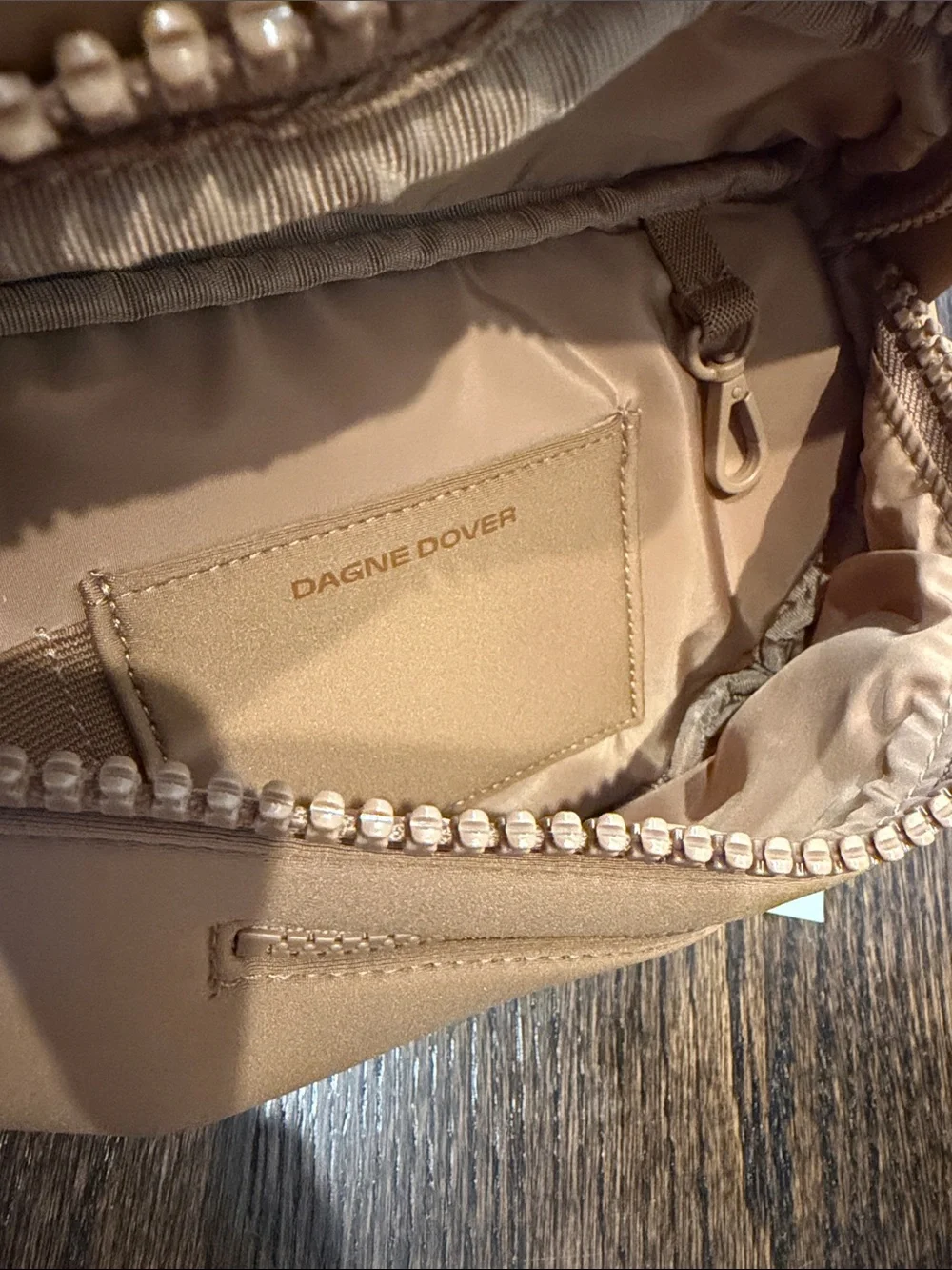 Dagne Dover ace Fanny Neoprene Belt Bag in camel