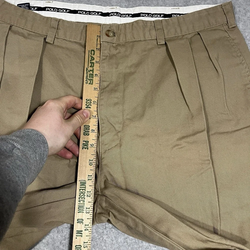 Polo Ralph Lauren Pants Mens 38x32 (Fit 36x31) Beige Chino Golf Pleated Straight