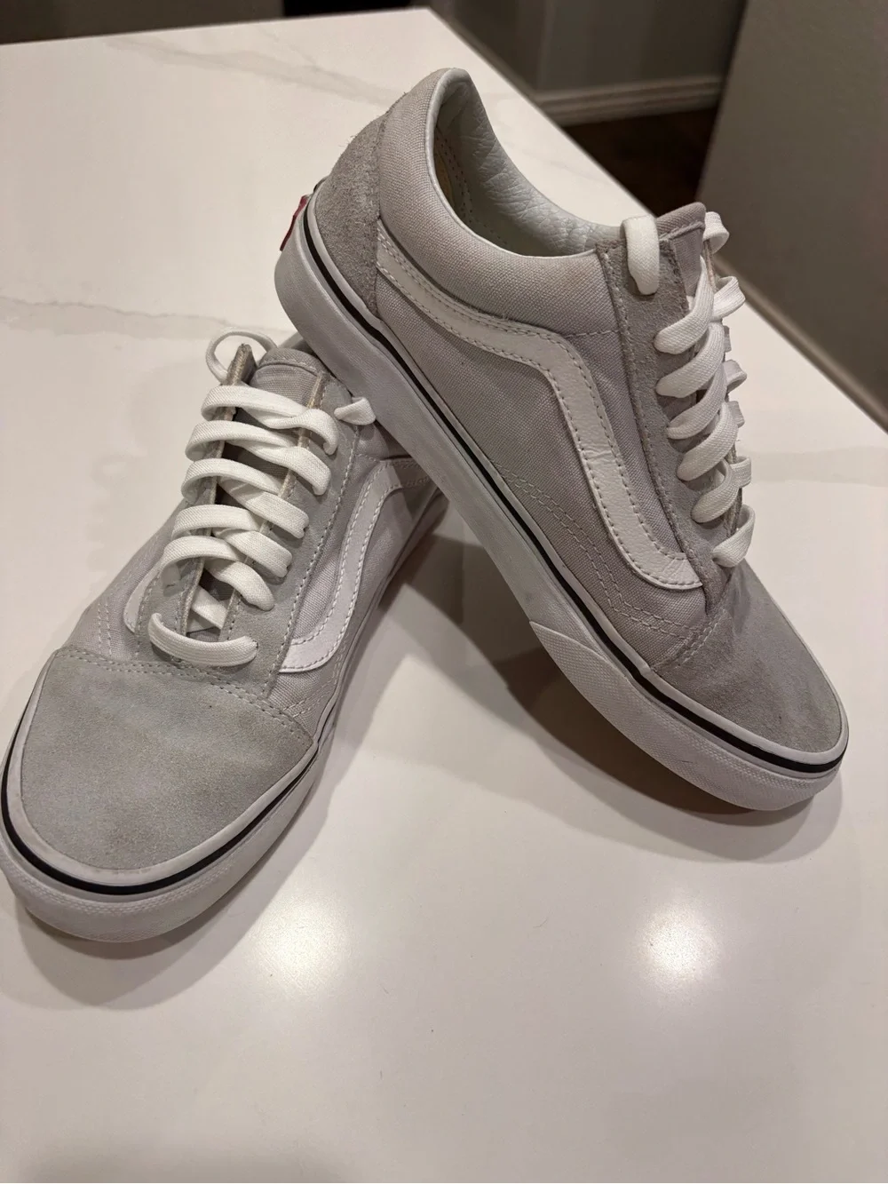 Vans Old Skool Low Top Skate Shoes Grey & White Suede Canvas Men’s 5.5 Women’s 7
