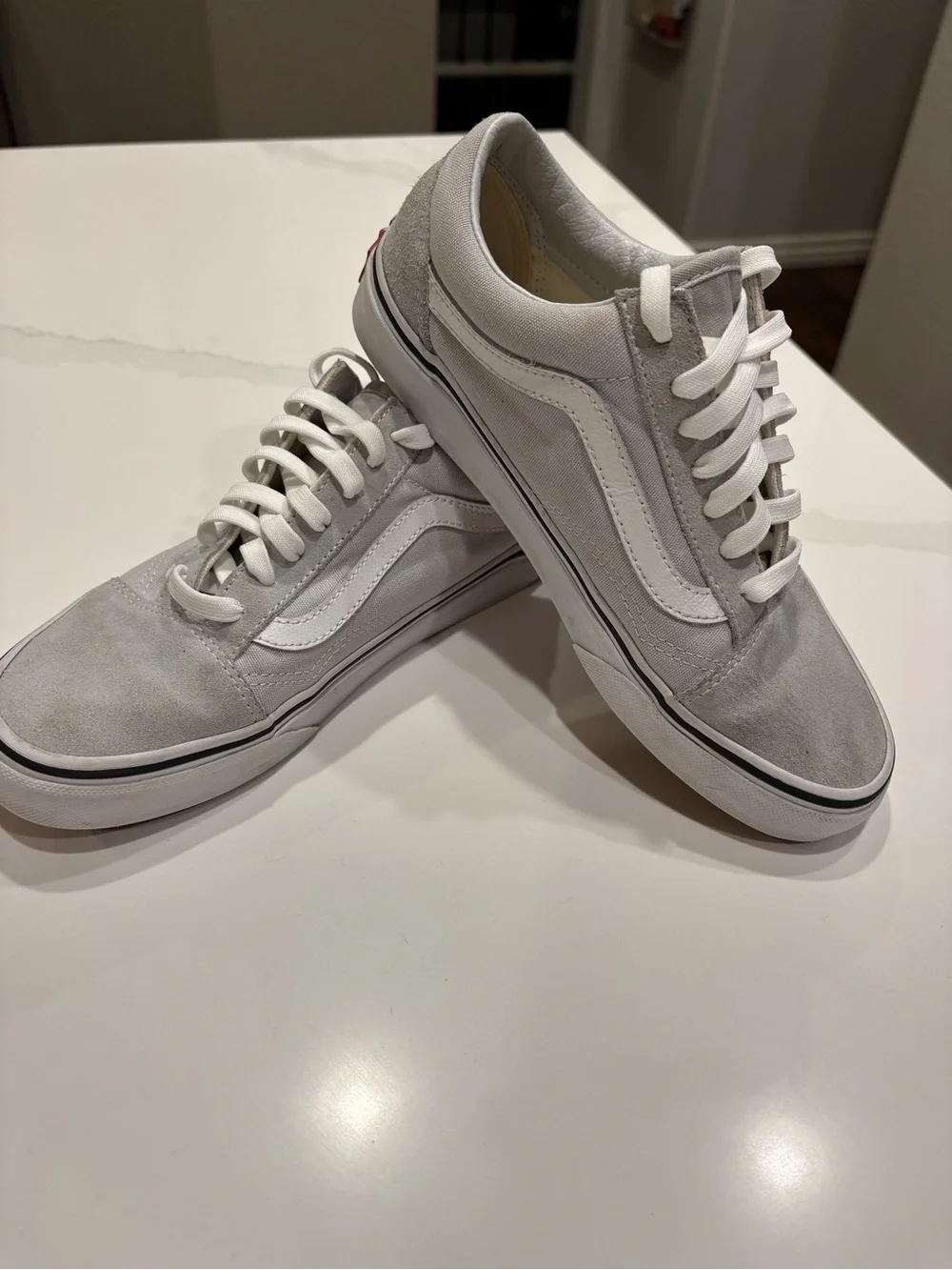 Vans Old Skool Low Top Skate Shoes Grey & White Suede Canvas Men’s 5.5 Women’s 7