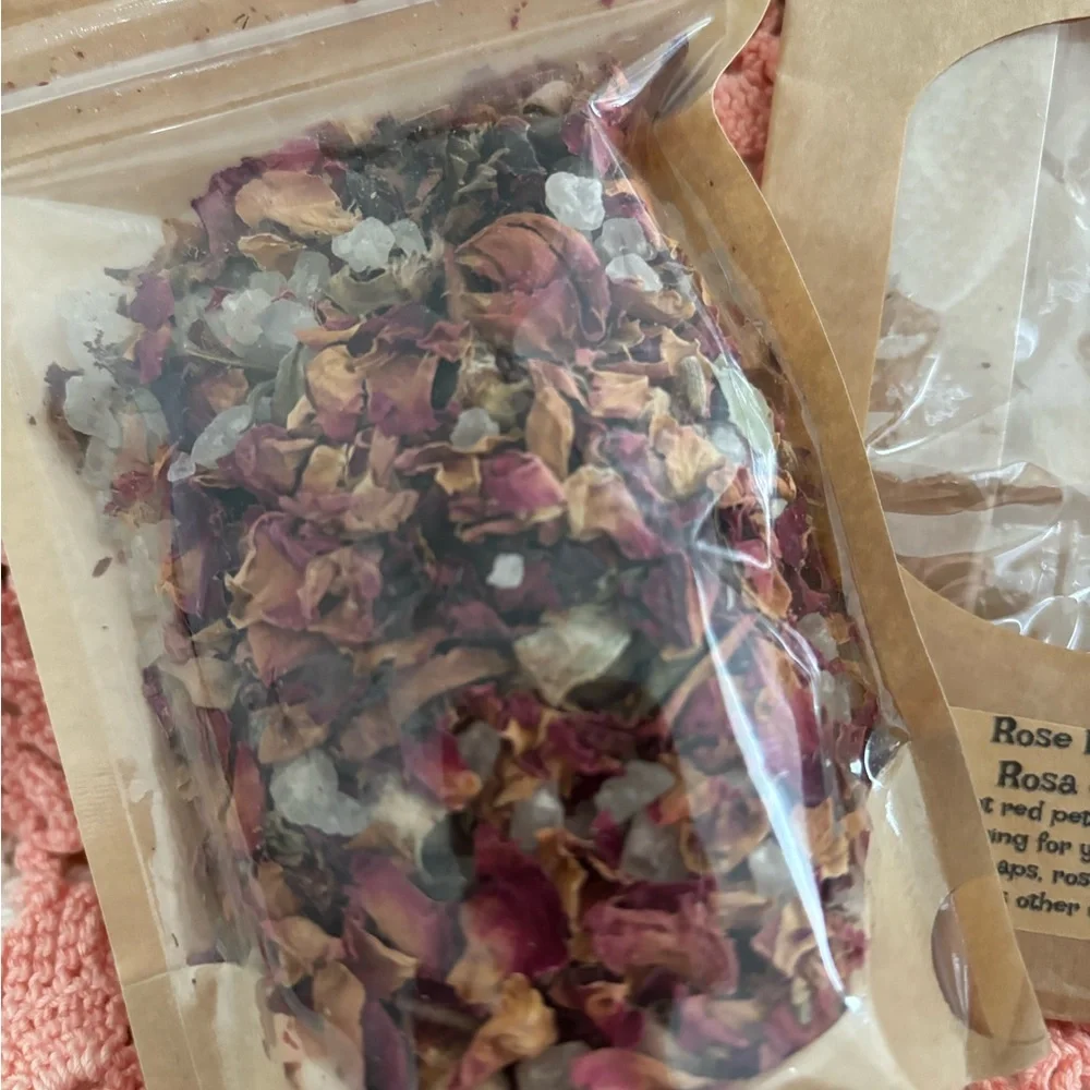 Bath Body Gift Bath Salts Rosebud Petals Bath Soak Handmade NEW Final Sale