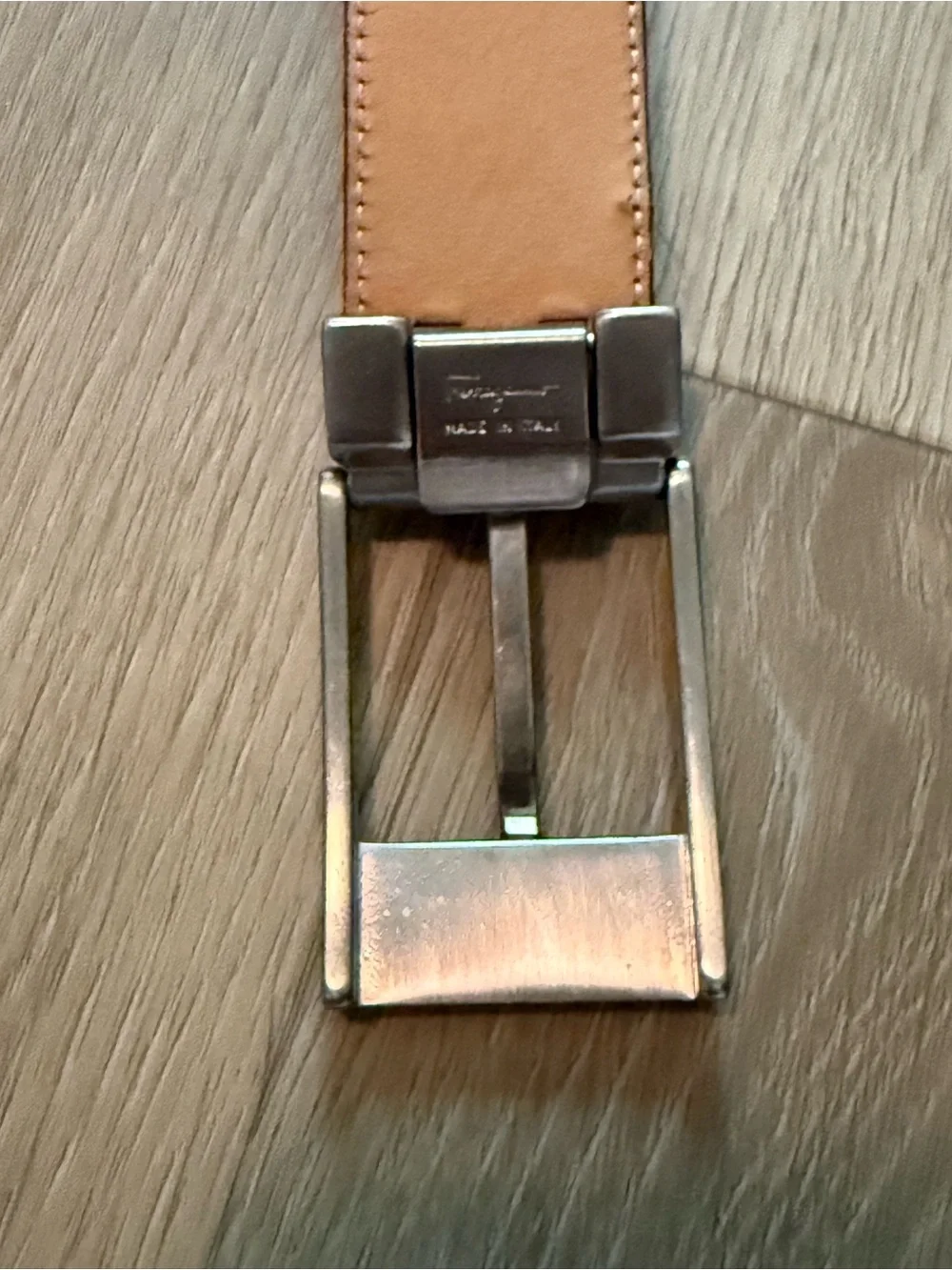 Salvatore Ferragamo Men's Dark Brown Suede Belt with Silver Buckle Size 36