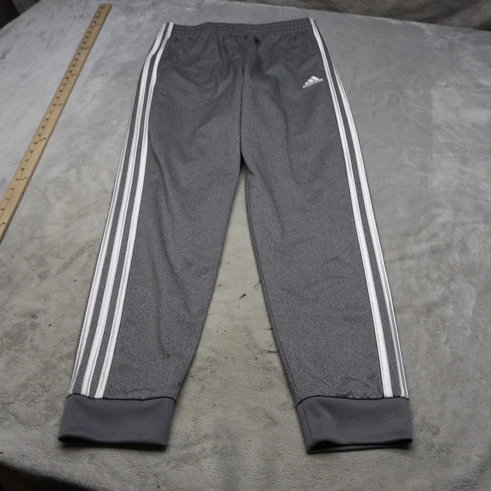Adidas Track Pants Men XL 18/20 Gray Tapered Athletic Joggers Sport Gym 28x31