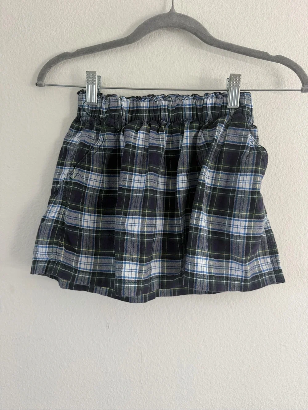 Ralph Lauren Youth Girls Plaid Academia Elastic Waist Mini Skirt Size 6X