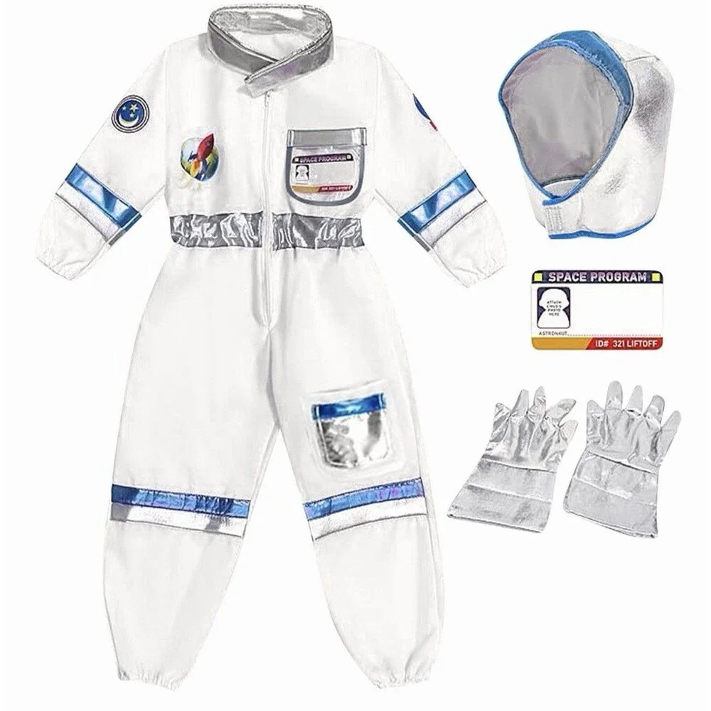 Astronaut Costume jumpsuit Gloves  Helmet NASA NWOT Halloween costume kids small