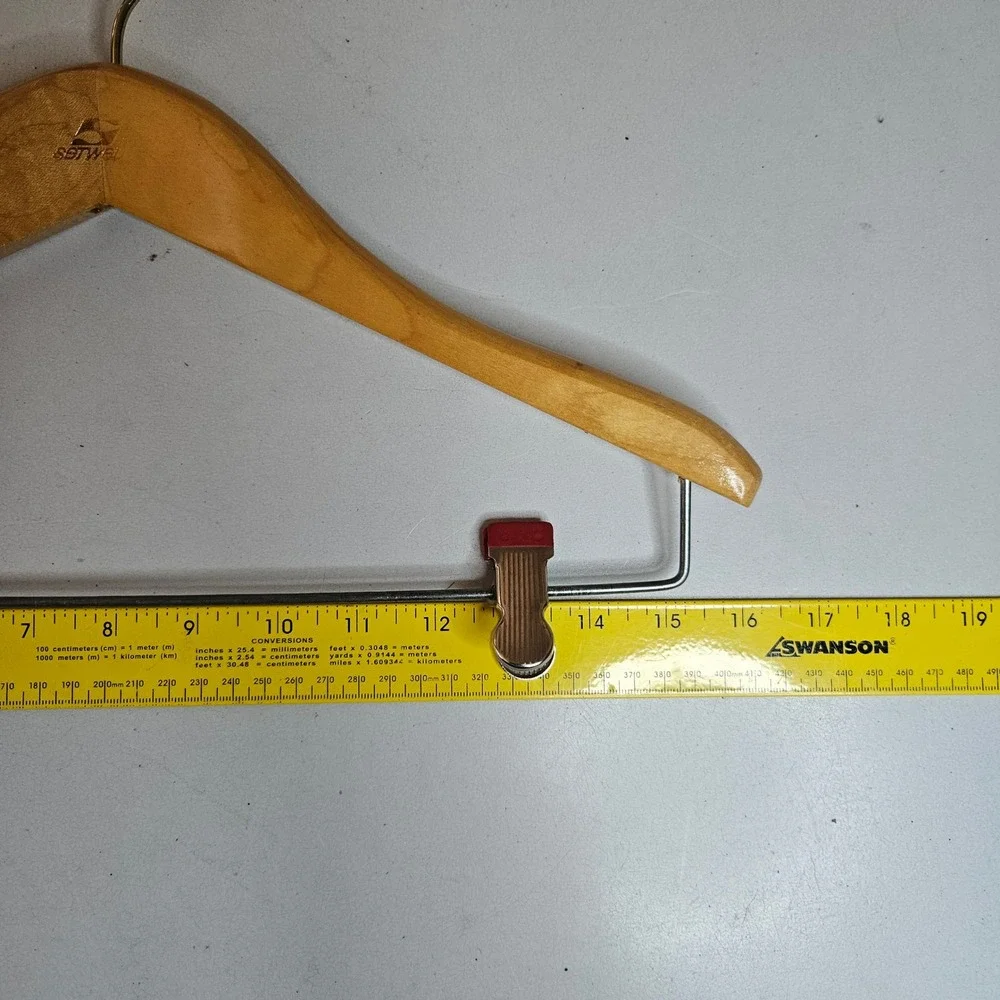 Vintage Setwell Wooden Hangers Set of 2 Suit Pant Skirt Clips Made in USA LS 19