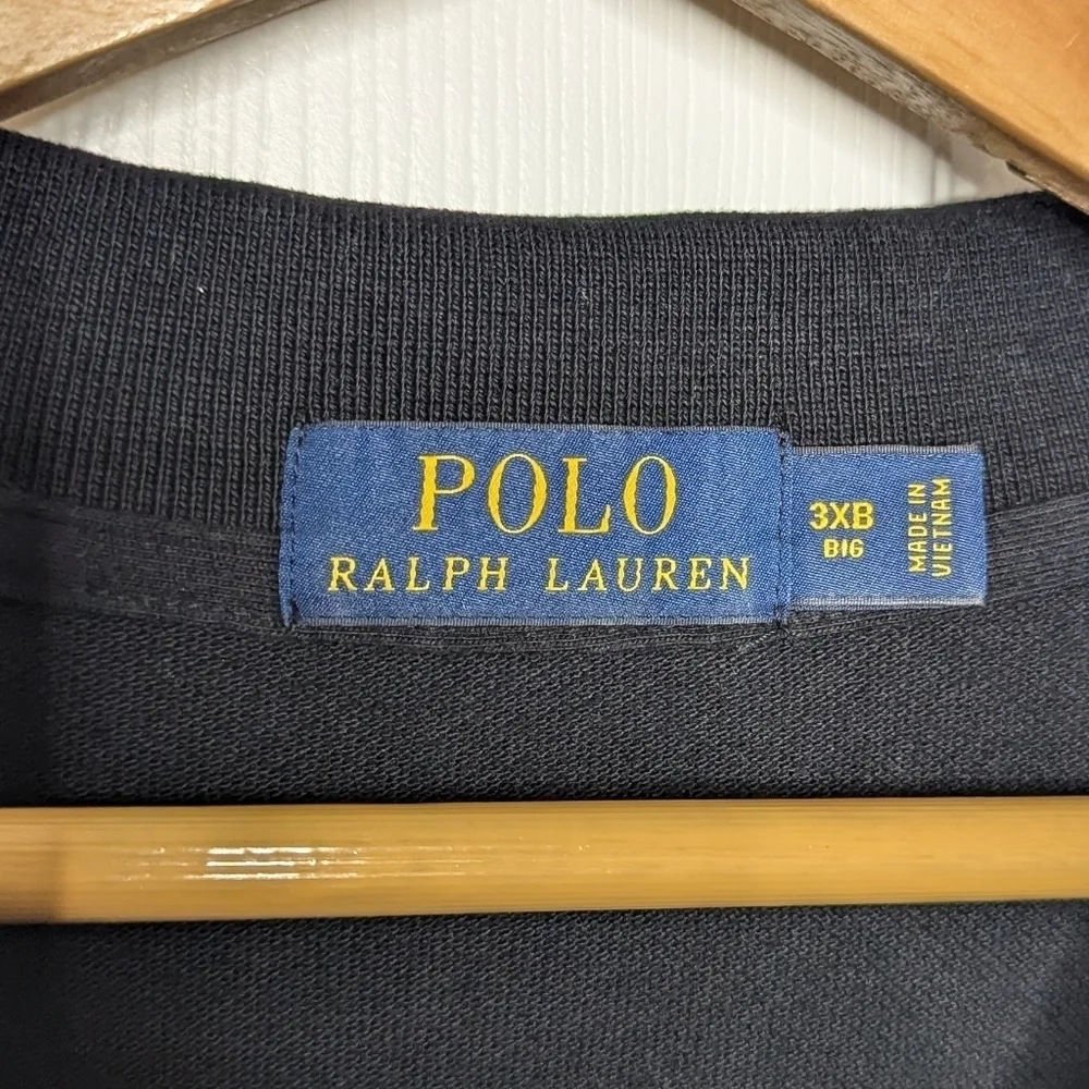 Polo Ralph Lauren Polo Men's 3XB/3G Black Pique 100% Cotton with Red Pony Shirt