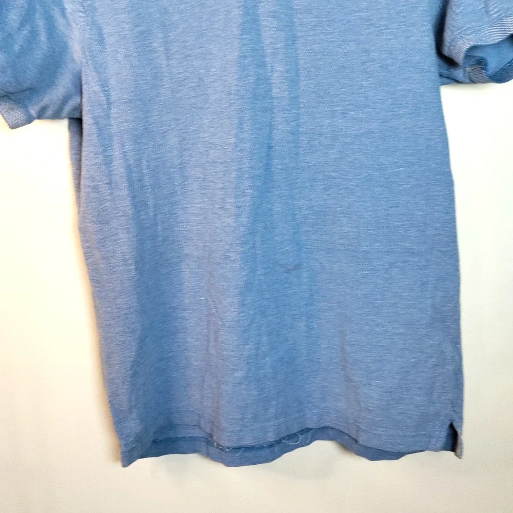 Banana Republic Blue Organic Cotton‎ Pique Short Sleeve Polo Shirt Men L*READ