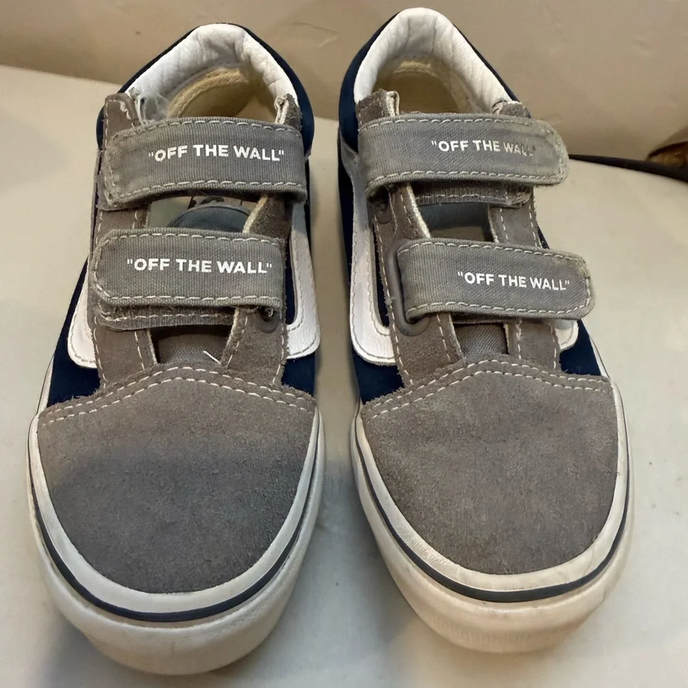 Vans Kids Sneakers Size 13 Old School V Logo Pop Skate Shoes Unisex Blue/Gray‎
