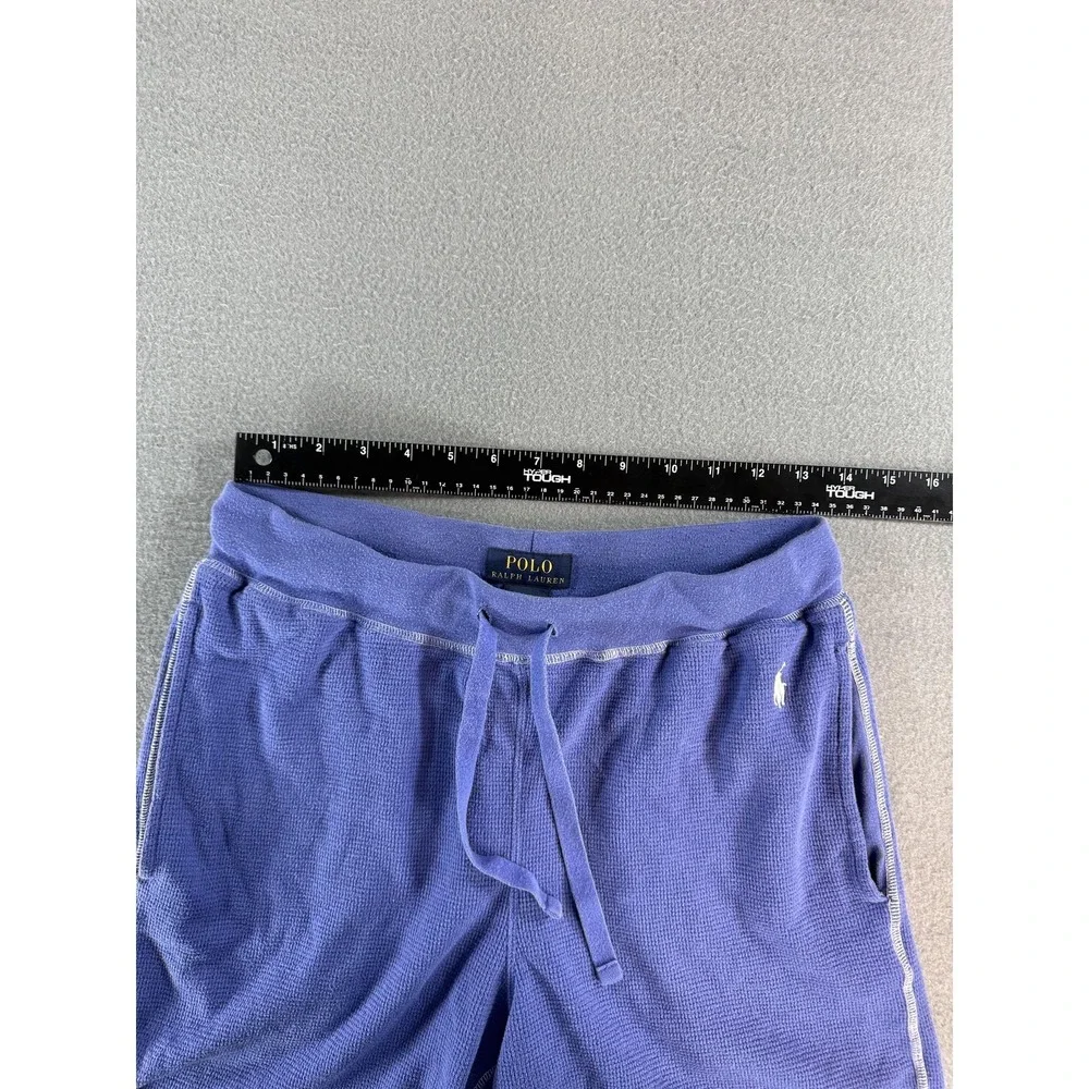 Polo Ralph Lauren Shorts Mens Small Blue Waffle Knit Sweat Lounge Casual