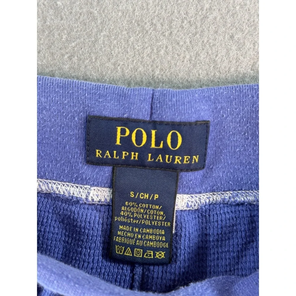 Polo Ralph Lauren Shorts Mens Small Blue Waffle Knit Sweat Lounge Casual