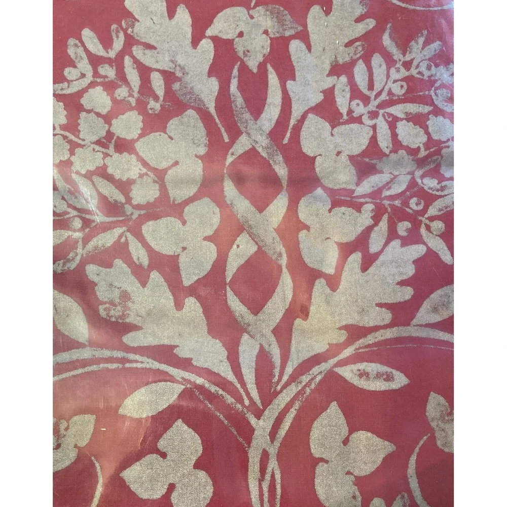 Crate and Barrel Red Christmas Garland Tablecloth 60 x 108 