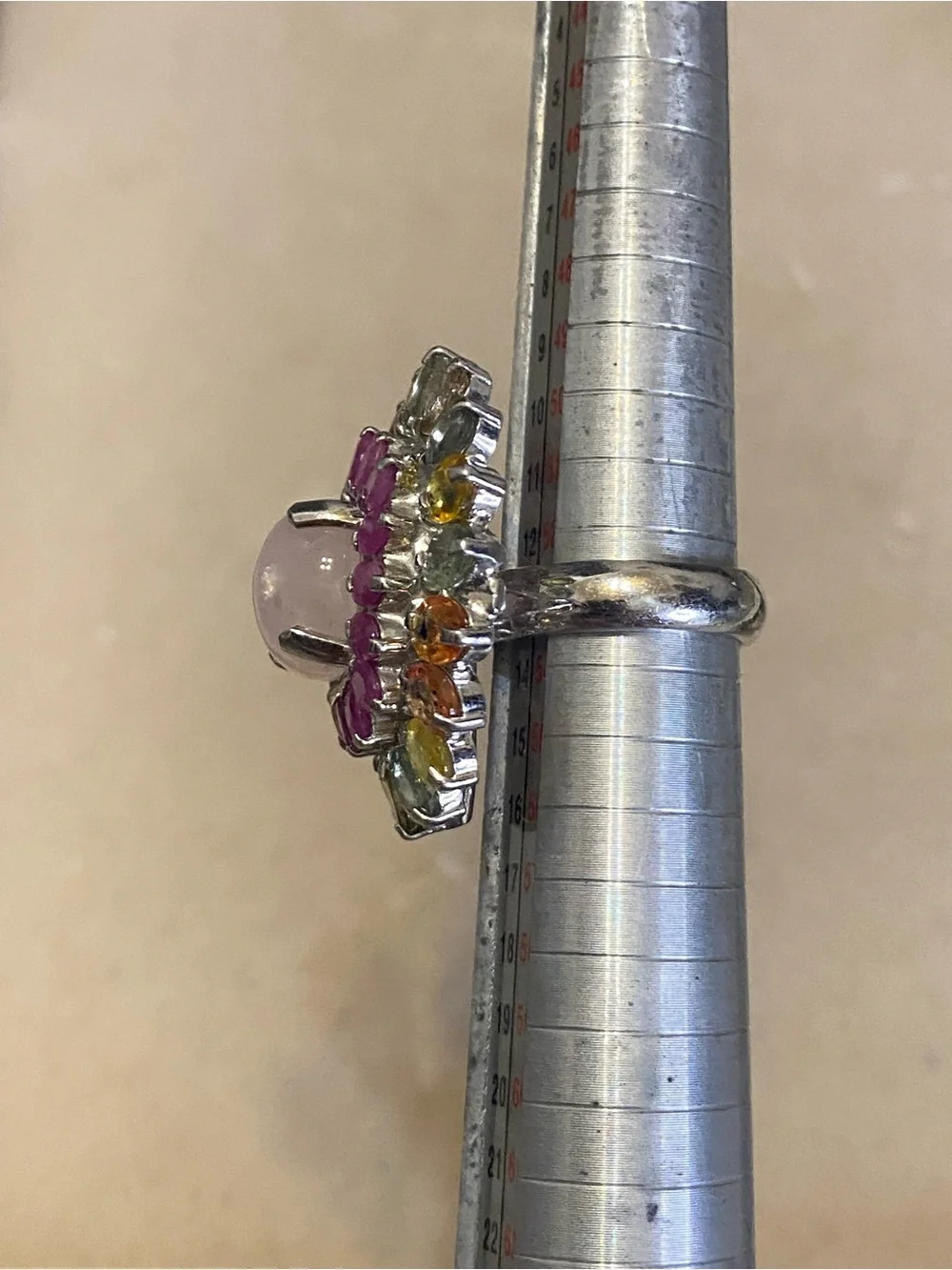 Sterling Silver Gemstone Statement Ring Sapphire & Ruby 925