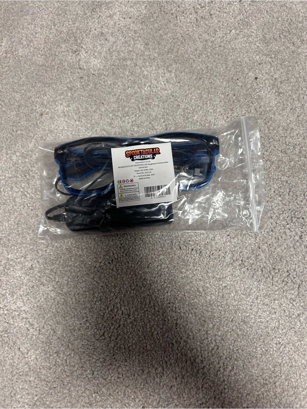Spooktacular Creations Blue LED Light-Up Glasses - Electronics Wearable