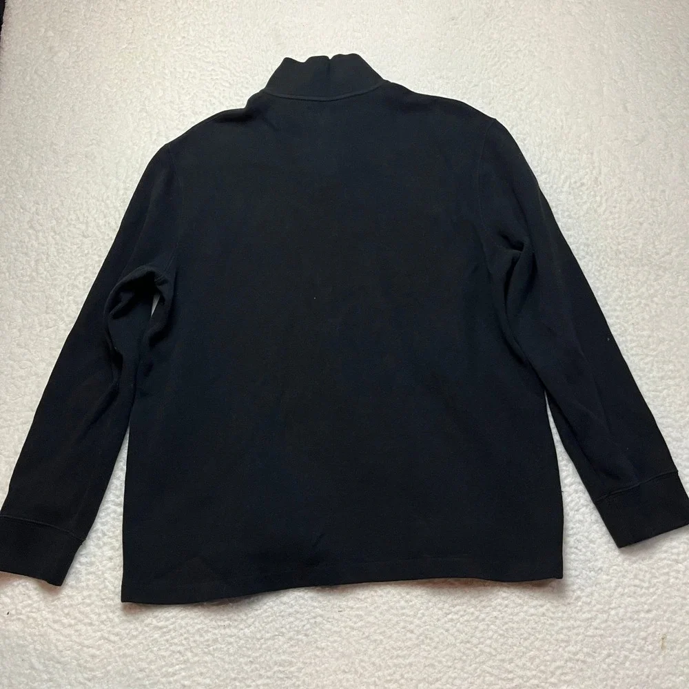 Polo Ralph Lauren Sweater Mens‎ XL Black Quarter Zip Pullover Cotton Knit Pony