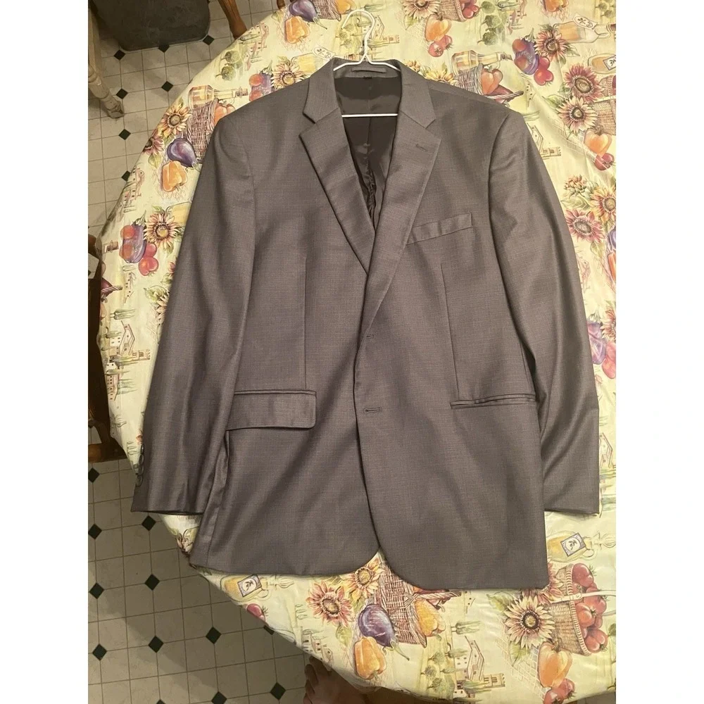 JOS A BANK 1905 Tailored Fit Suit Men's 44R Gray 100% WOOL Travelers