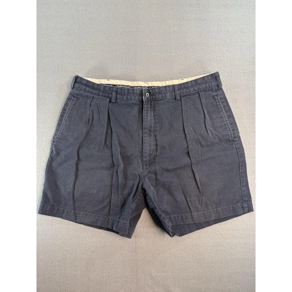 Polo Ralph Lauren Shorts Mens 38 Gray Chino Pleated 7 Inseam Classic Summer