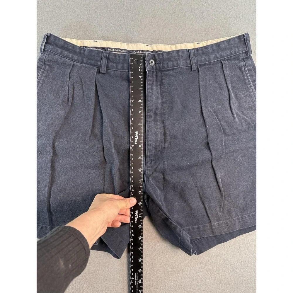 Polo Ralph Lauren Shorts Mens 38 Gray Chino Pleated 7 Inseam Classic Summer