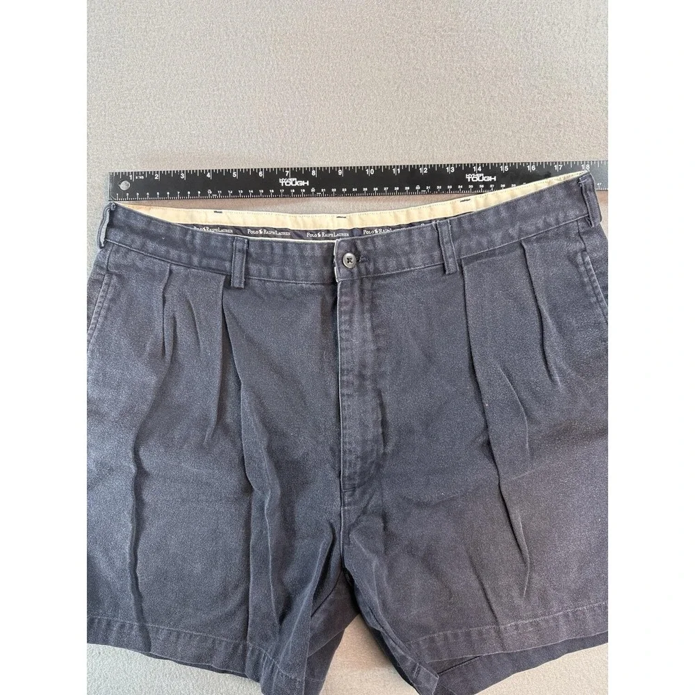 Polo Ralph Lauren Shorts Mens 38 Gray Chino Pleated 7 Inseam Classic Summer