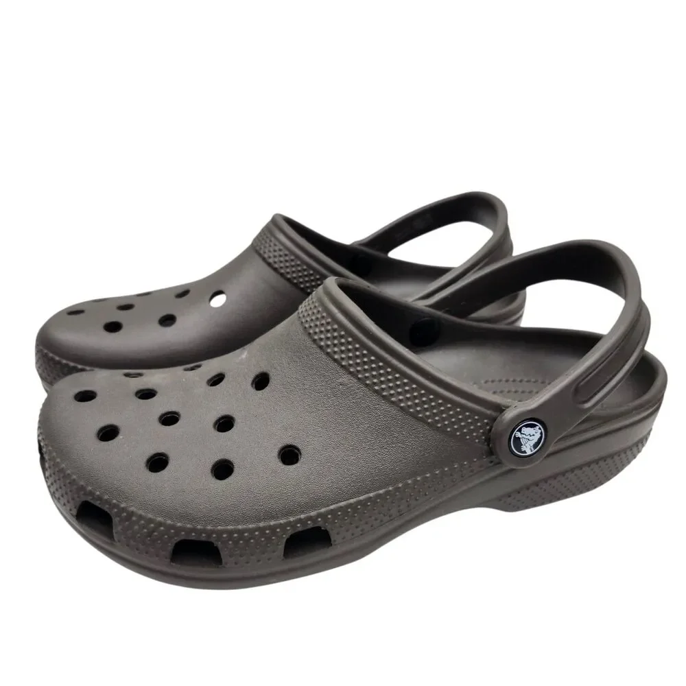 Crocs Unisex Classic Clogs Mens 8 Womens 10 Espresso Croslite Water Shoes Vents