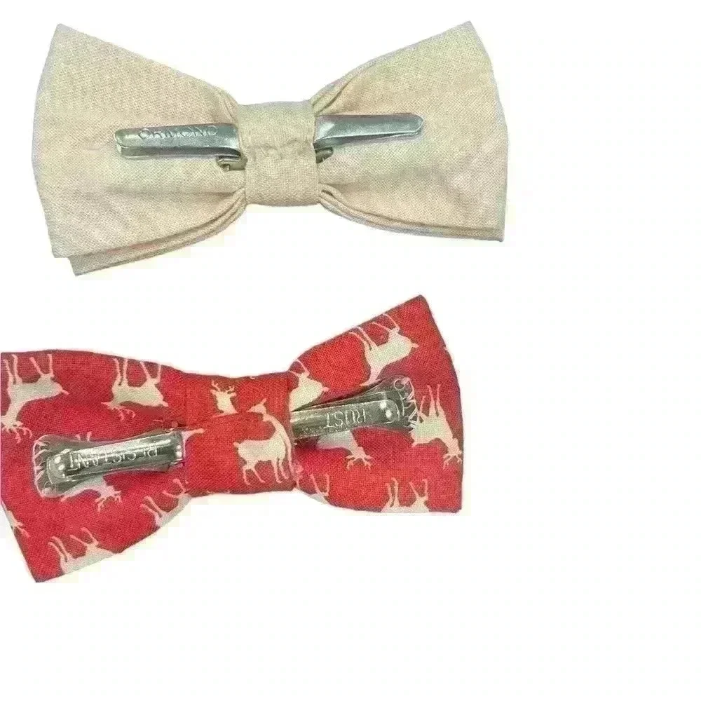 Clip on bow tie!! Hand made! Reindeer! Toddler size!