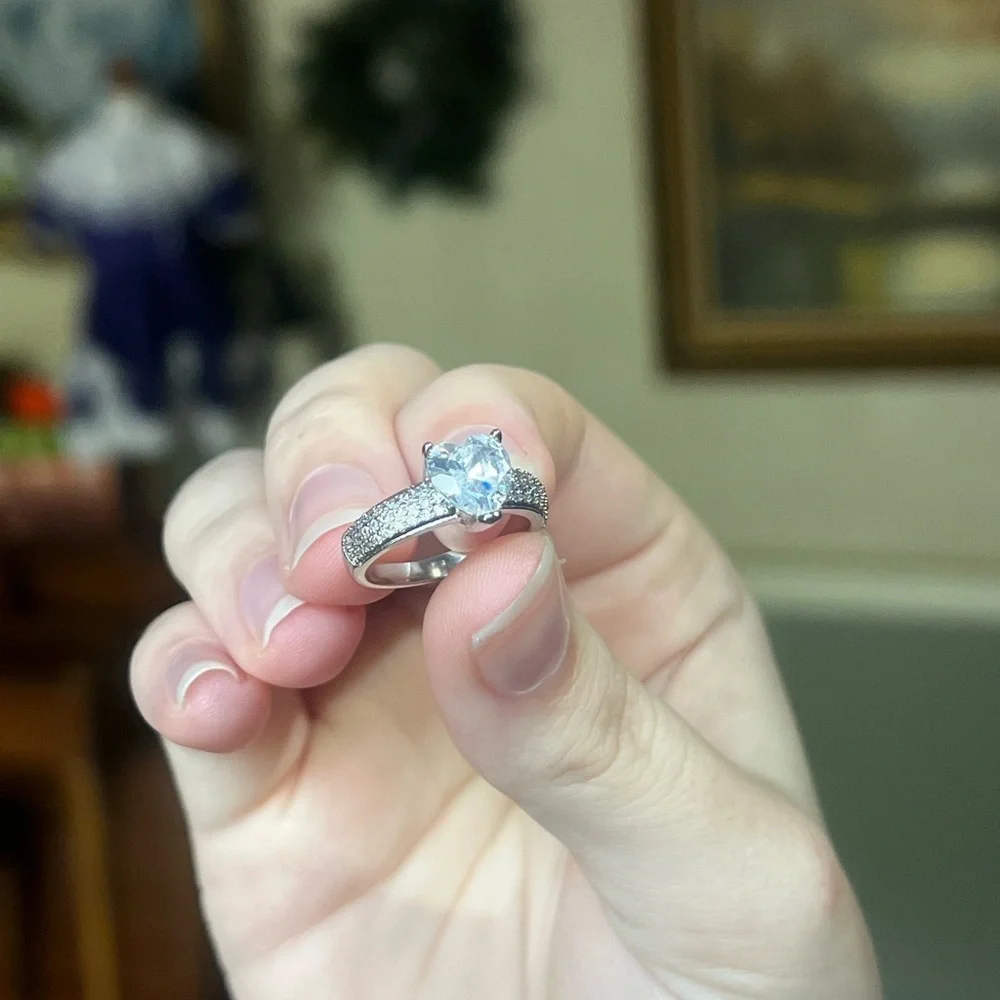 🩵 925 Silver Heart Sapphire Ring Last One Left⚡️